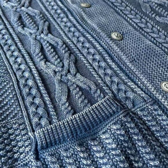 Polo Ralph Lauren Men's Double RL Aran-Knit Vintage Cotton Cardigan - Picture 11 of 14